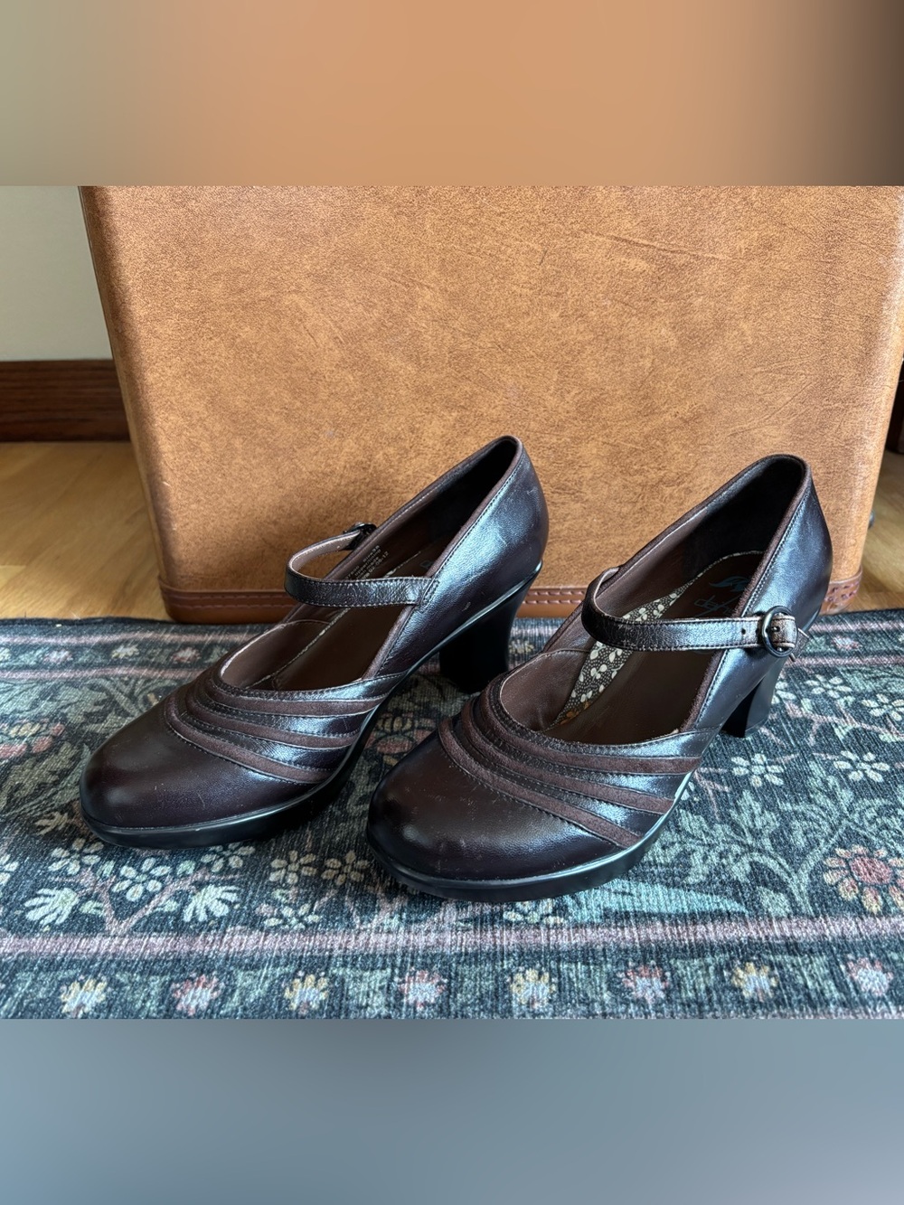 Dansko Mary Jane Heels in Dark Brown Leather
